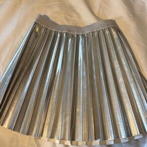 Crewcuts Shimmering Silver Faux Leather Skirt